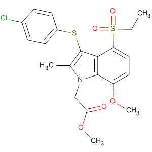 Methyl 2-(3-(4-chlorophenylthio)-4-(ethylsulfonyl)-7-methoxy-2-methyl-1h-indol-1-yl)acetate Structure,628736-14-1Structure