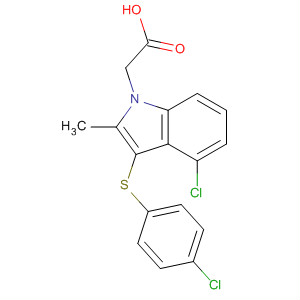 4-Chloro-3-[(4-chlorophenyl)thio]-2-methyl-1h-indole-1-acetic acid Structure,628736-18-5Structure