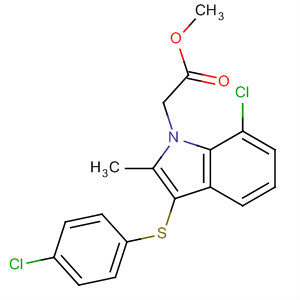 7-Chloro-3-[(4-chlorophenyl)thio]-2-methyl-1h-indole-1-acetic acid methyl ester Structure,628736-29-8Structure