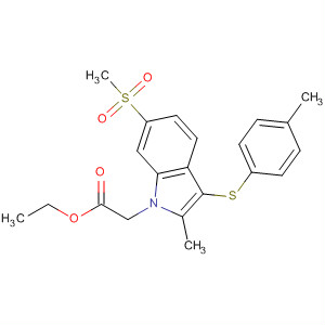 2-(3-(4-氯苯基硫代)-2-甲基-6-(甲基磺?；?-1H-吲哚-1-基)乙酸乙酯結(jié)構(gòu)式_628736-37-8結(jié)構(gòu)式