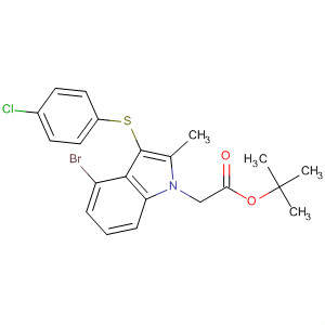 Tert-butyl 2-(4-bromo-3-(4-chlorophenylthio)-2-methyl-1h-indol-1-yl)acetate Structure,628736-43-6Structure