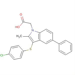 3-[(4-Chlorophenyl)thio]-2-methyl-5-phenyl-1h-indole-1-acetic acid Structure,628736-60-7Structure