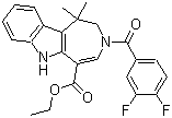 3-(3,4-二氟苯甲?；?-1,2,3,6-四氫-1,1-二甲基-氮雜革[4,5-b]吲哚-5-羧酸乙酯結(jié)構(gòu)式_629662-23-3結(jié)構(gòu)式