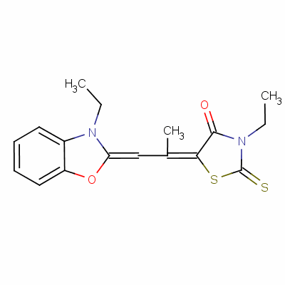 3-乙基-5-[2-(3-乙基-(3H)-苯并噁唑-2-基)-1-甲基亞乙基]-2-硫氧代噻唑啉-4-酮結(jié)構(gòu)式_63123-26-2結(jié)構(gòu)式