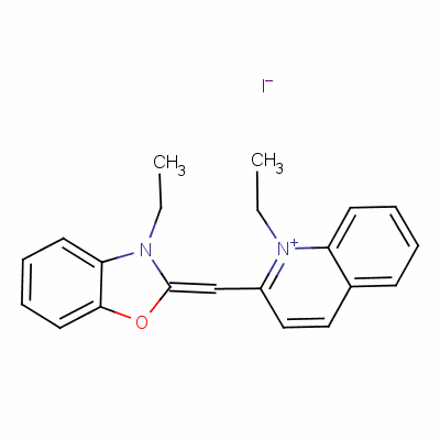 1-Ethyl-2-[(3-ethyl-3h-benzoxazol-2-ylidene)methyl]quinolinium iodide Structure,63123-27-3Structure