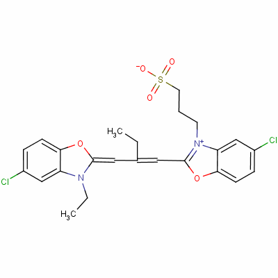 5-Chloro-2-[2-[(5-chloro-3-ethyl-3h-benzoxazol-2-ylidene)methyl]but-1-enyl]-3-(3-sulphonatopropyl)benzoxazolium Structure,63148-87-8Structure