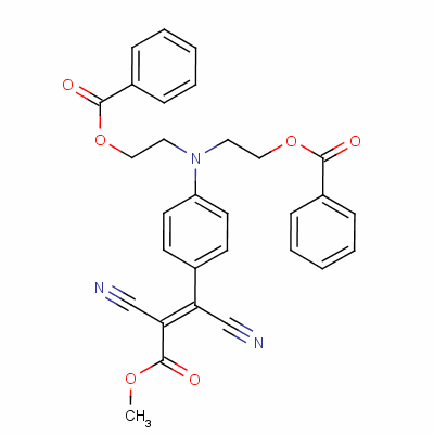 Methyl 3-[4-[bis[2-(benzoyloxy)ethyl ]amino]phenyl ]-2,3-dicyanoacrylate Structure,63175-24-6Structure