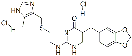 5-(1,3-Benzodioxol-5-ylmethyl)-2-[[2-[[(5-methyl-1h-imidazol-4-yl)methyl]thio]ethyl]amino]-1h-pyrimidin-4-one dihydrochloride Structure,63204-23-9Structure