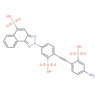 2-[4-[2-(4-氨基-2-磺基苯基)乙烯基]-3-磺基苯基]-2H-萘并[1,2-d]三唑-5-磺酸結(jié)構(gòu)式_63216-86-4結(jié)構(gòu)式