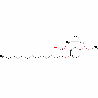 2-(P-acetoxy-m-isobutylphenoxy)myristic acid Structure,63251-44-5Structure