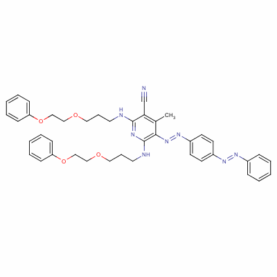 4-Methyl-2,6-bis[[3-(2-phenoxyethoxy)propyl ]amino]-5-[[4-(phenylazo)phenyl ]azo]nicotinonitrile Structure,63281-05-0Structure