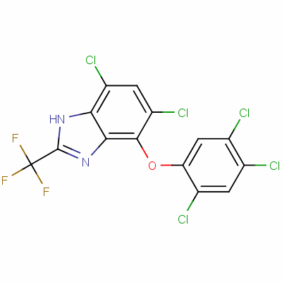 5,7-Dichloro-4-(2,4,5-trichlorophenoxy)-2-(trifluoromethyl)-1h-benzimidazole Structure,63405-99-2Structure