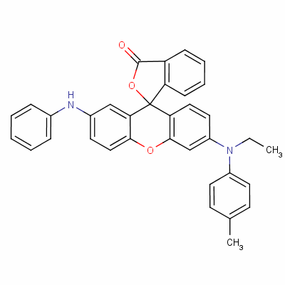 2-苯胺-6-[乙基 (對甲苯)氨基]螺[異苯并呋喃-1(3h),9-[9h]氧雜蒽]-3-酮結(jié)構(gòu)式_63430-54-6結(jié)構(gòu)式