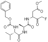 N-[(苯基甲氧基)羰基]-L-纈氨酰基-N-[3-氟-1-(2-甲氧基-2-氧代乙基)-2-氧代丙基]-L-丙氨酰胺結(jié)構(gòu)式_634911-81-2結(jié)構(gòu)式