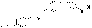 3-Azetidinecarboxylic acid, 1-[[4-[5-[4-(2-methylpropyl)phenyl]-1,2,4-oxadiazol-3-yl]phenyl]methyl]- Structure,635701-59-6Structure