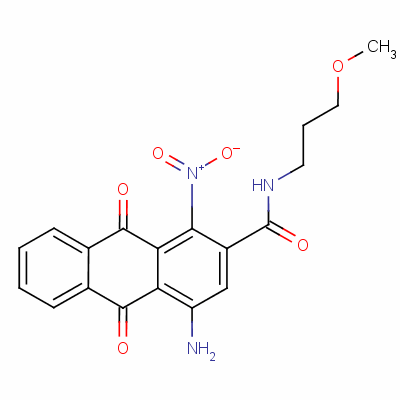 4-Amino-9,10-dihydro-n-(3-methoxypropyl)-1-nitro-9,10-dioxoanthracene-2-carboxamide Structure,63589-26-4Structure