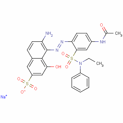 2-Naphthalenesulfonic acid, 5-[[4-(acetylamino)-2-[(ethylphenylamino) sulfonyl]phenyl]azo]-6-amino-4-hydroxy-, monosodium salt Structure,6360-10-7Structure