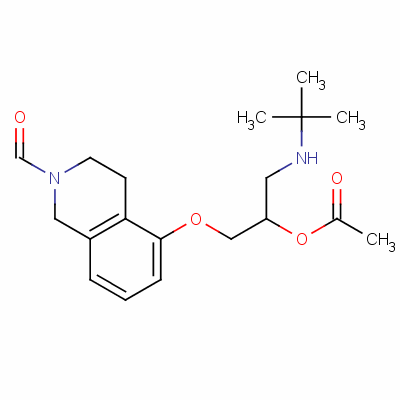 5-[3-(Tert-butylamino)-2-hydroxypropoxy]-3,4-dihydroisoquinoline-2(1h)-carboxaldehyde monoacetate Structure,63614-18-6Structure