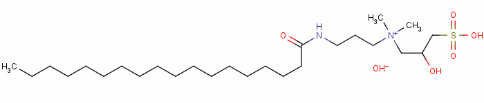 [2-Hydroxy-3-sulphopropyl]dimethyl[3-[(1-oxooctadecyl)amino]propyl]ammonium hydroxide Structure,63663-12-7Structure