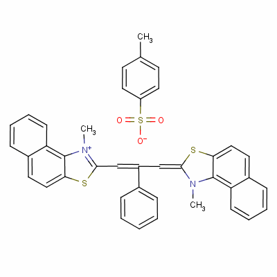 1-甲基-2-[3-(1-甲基萘并[1,2-d]噻唑-2(1H)-亞基)-2-苯基-1-丙烯基]萘并[1,2-d]噻唑鎓對甲苯磺酸鹽結(jié)構(gòu)式_63665-81-6結(jié)構(gòu)式