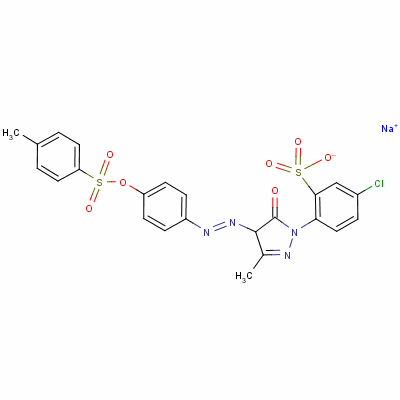 Benzenesulfonic acid, 5-chloro-2-[4,5-dihydro-3-methyl-4-[[4-[[(4-methylphenyl)sulfonyl]oxy]phenyl ]azo]-5-oxo-1h-pyrazol-1-yl]-, sodium salt Structure,6372-96-9Structure