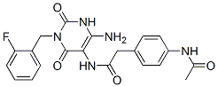  4-(乙?；被?-n-[4-氨基-1-[(2-氟苯基)甲基]-1,2,3,6-四氫-2,6-二氧代-5-嘧啶]-苯乙酰胺結(jié)構(gòu)式_637335-11-6結(jié)構(gòu)式