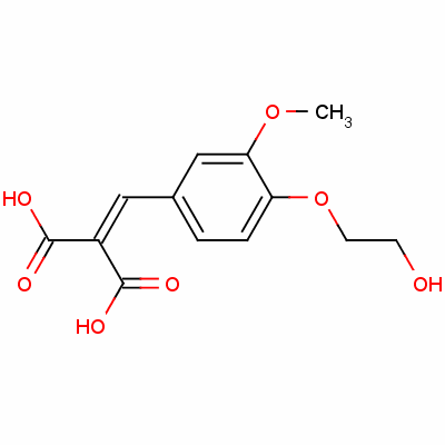 [[4-(2-Hydroxyethoxy)-3-methoxyphenyl ]methylene]malonic acid Structure,63754-83-6Structure