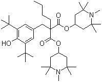 Bis(1,2,2,6,6-pentamethyl-4-piperidyl) [[3,5-bis(1,1-dimethylethyl)-4-hydroxyphenyl]methyl]butylmalonate Structure,63843-89-0Structure