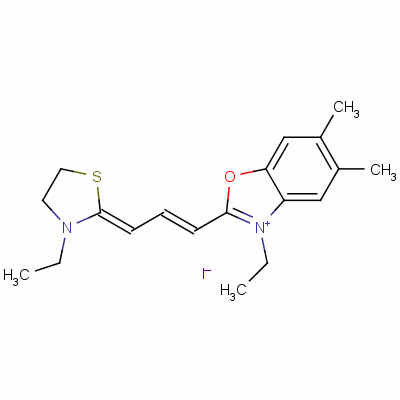 3-乙基-2-[3-(3-乙基-2-噻唑烷基亞基)-1-丙烯基]-5,6-二甲基-苯并惡唑鎓碘化物結(jié)構(gòu)式_63870-31-5結(jié)構(gòu)式