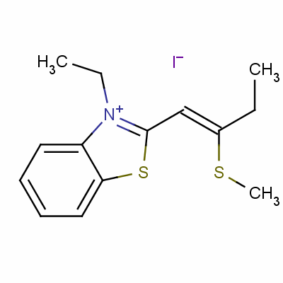 3-Ethyl-2-[2-(methylthio)but-1-enyl]benzothiazolium iodide Structure,63870-43-9Structure