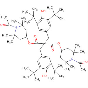 雙(3,5-二-叔丁基-4-羥基芐基)丙二酸 雙(1-丙烯酰-2,2,6,6-四甲基哌啶-4-基)酯結(jié)構(gòu)式_63941-34-4結(jié)構(gòu)式