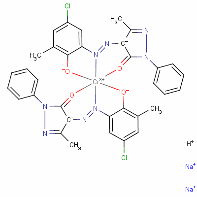 二[5-氯-3-[(4,5-二氫-3-甲基-5-氧代-1-苯基-1H-吡唑-4-基)偶氮]-2-羥苯磺酸根合]鉻酸氫二鈉結(jié)構(gòu)式_6408-26-0結(jié)構(gòu)式