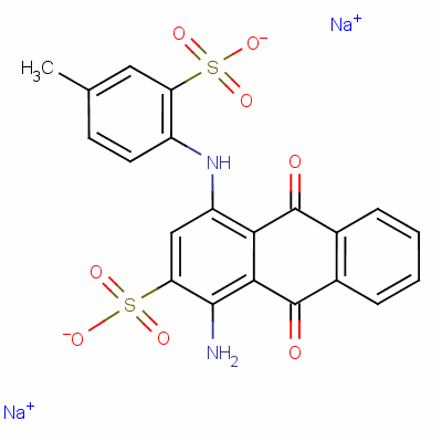 Disodium 1-amino-9,10-dihydro-4-[(4-methyl-2-sulphonatophenyl)amino]-9,10-dioxoanthracene-2-sulphonate Structure,6408-80-6Structure