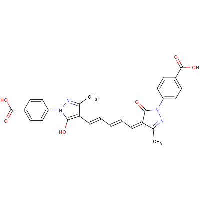 4-[4-[5-[1-(4-羧基苯基)-1,5-二氫-3-甲基-5-氧代-4H-吡唑-4-亞基]-1,3-戊二烯基]-5-羥基-3-甲基-1H-吡唑-1-基]苯甲酸結(jié)構(gòu)式_64137-49-1結(jié)構(gòu)式