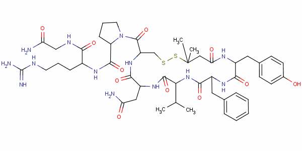 3-Mercapto-3-methyl-butyryl-tyr-phe-val-asn-cys-pro-d-arg-gly-nh2 Structure,64158-84-5Structure