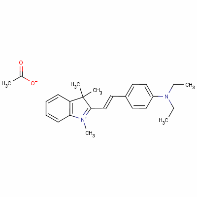 2-[2-[4-(Diethylamino)phenyl]vinyl]-1,3,3-trimethyl-3h-indolium acetate Structure,64346-30-1Structure