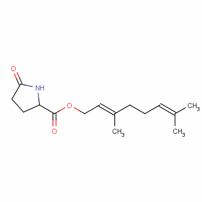 (E)-3,7-dimethylocta-2,6-dienyl 5-oxo-dl-prolinate Structure,64431-72-7Structure