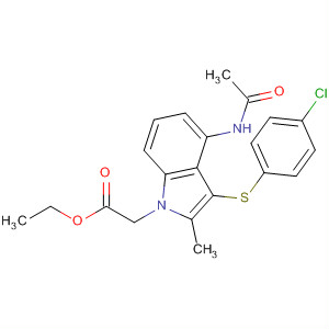 [4-Acetylamino-3-(4-chlorophenylsulfanyl)-2-methyl-1h-indol-1-yl]acetic acid ethyl ester Structure,646515-19-7Structure