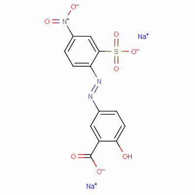 Benzoic acid, 2-hydroxy-5-[(4-nitro-2-sulfophenyl)azo]-, disodium salt Structure,6470-97-9Structure