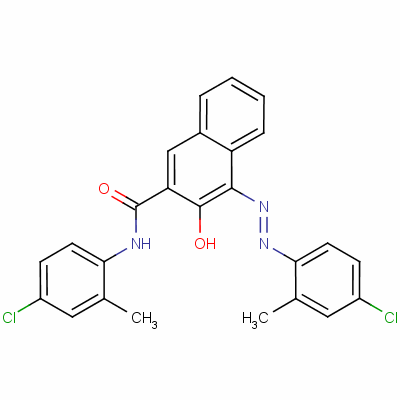 (E)-N-(4-氯-2-甲基苯基)-4-((4-氯-2-甲基苯基)二氮雜烯)-3-羥基-2-萘甲酰胺結(jié)構(gòu)式_6471-51-8結(jié)構(gòu)式