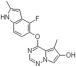 4-(4-氟-2-甲基-1H-吲哚-5-基氧基)-5-甲基吡咯并[1,2-f][1,2,4]噻嗪-6-醇結構式_649735-41-1結構式