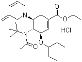 (3R,4r,5s)-4-n-乙?；?1,1-二甲基乙基)氨基-5-N,N-二烯丙基氨基-3-(1-乙基丙氧基)-1-環(huán)己烯-1-羧酸乙酯鹽酸鹽結(jié)構(gòu)式_651324-08-2結(jié)構(gòu)式