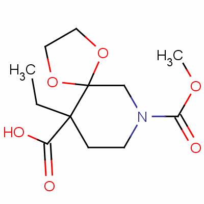 1,4-Dioxa-7-aza-spiro[4.5]decane-7,10-dicarboxylic acid 10-ethyl ester 7-methyl ester Structure,65202-60-0Structure