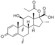 6Α,9Α-二氟-11Β-羥基-16Α-甲基-3-氧代-17Α-(丙酰氧基)雄甾-1,4-二烯-17 Β-羧酸結構式_65429-42-7結構式