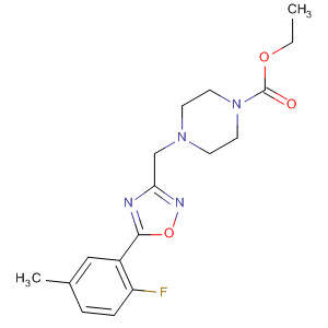 Ethyl 4-((5-(2-fluoro-5-methylphenyl)-1,2,4-oxadiazol-3-yl)methyl)piperazine-1-carboxylate Structure,657425-70-2Structure