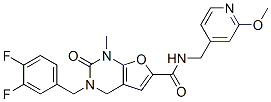 3-[(3,4-二氟苯基)甲基]-1,2,3,4-四氫-n-[(2-甲氧基-4-吡啶)甲基]-1-甲基-2-氧代-呋喃并[2,3-d]嘧啶-6-羧酰胺結構式_660819-04-5結構式