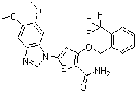 2-Thiophenecarboxamide, 5-(5,6-dimethoxy-1H-benzimidazol-1-yl)-3-[[2-(trifluoromethyl)phenyl]methoxy]- Structure,660868-91-7Structure