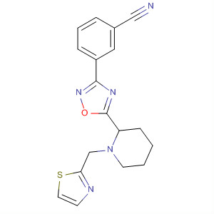 3-[5-(1-Thiazol-2-ylmethyl-piperidin-2-yl)-[1,2,4]oxadiazol-3-yl]-benzonitrile Structure,661458-57-7Structure