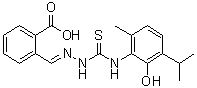 Benzoicacid, 2-[[2-[[[2-hydroxy-6-methyl-3-(1-methylethyl)phenyl]amino]thioxomethyl]hydrazinylidene]methyl]- Structure,6623-74-1Structure