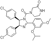 4-[[(4S,5R)-4,5-雙(4-氯苯基)-4,5-二氫-2-[4-甲氧基-2-(1-甲基乙氧基)苯基]-1H-咪唑-1-yl]羰基]-2-哌嗪酮結(jié)構(gòu)式_675576-98-4結(jié)構(gòu)式